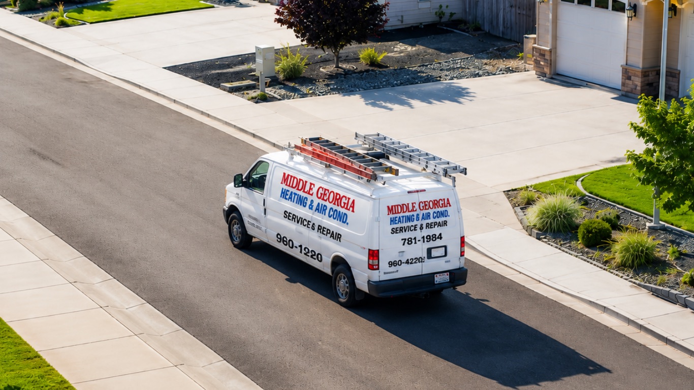 Middle Georgia Heating & Air Conditioning service van